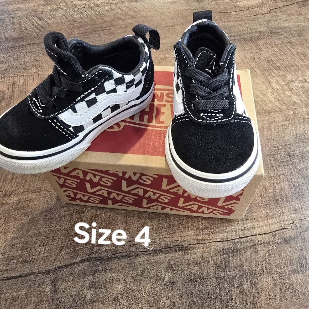 Vans Kids Black and White Checkered Shoes